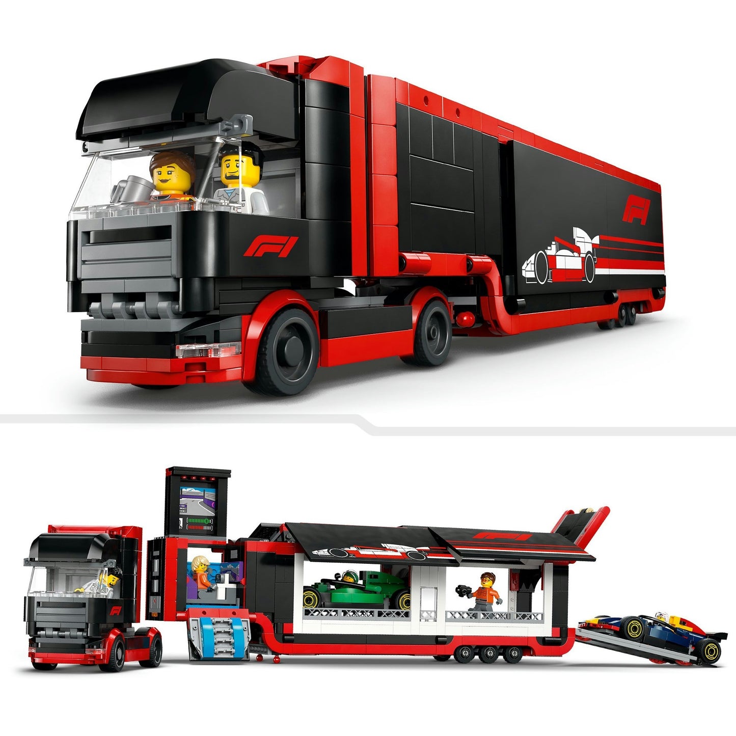 Lego Lego City 60445 F1 Truck con auto RB20 e AMR24 F1