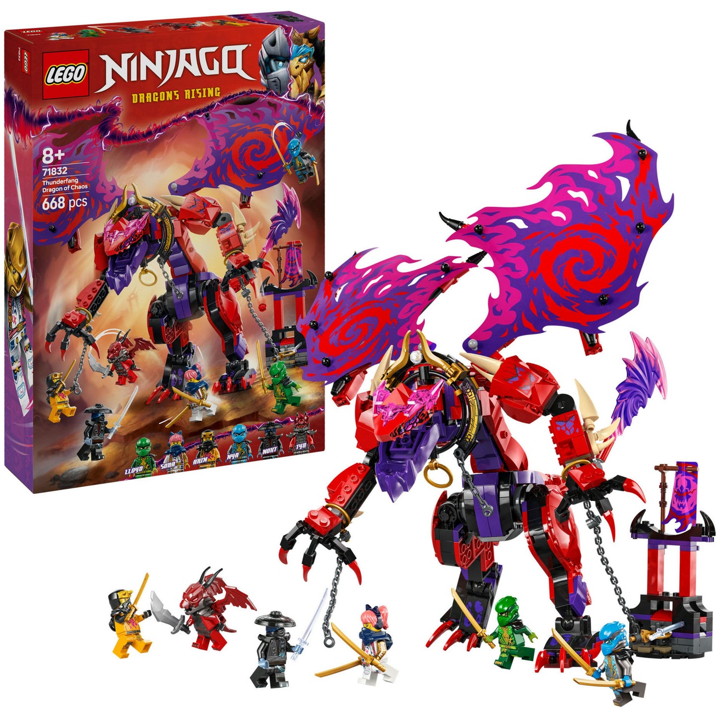 Lego ninjago - bliksemtand draak van chaos constructiespeelgoed (71832)