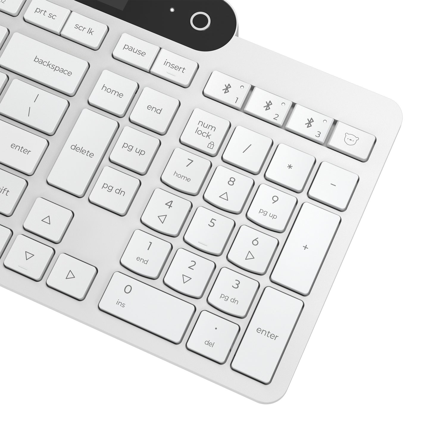 Teclado Bluetooth de carga automática Lenovo 800 (blanco, diseño de EE. UU. (QWERTY), émbolo, 100 %, interruptor de émbolo, Bluetooth 5.1, USB-C)