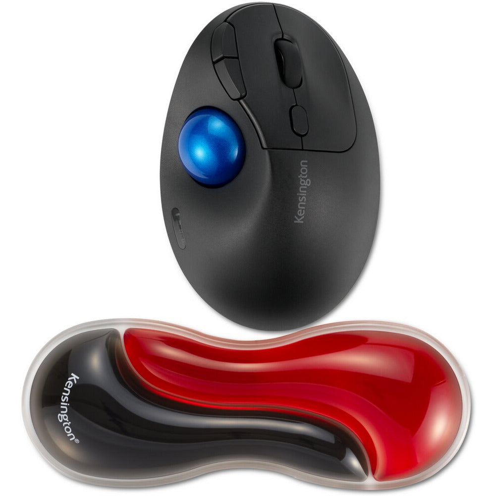 Poggiapolsi Kensington slim duo gel mouse trackball supporto per polso (rosso nero)