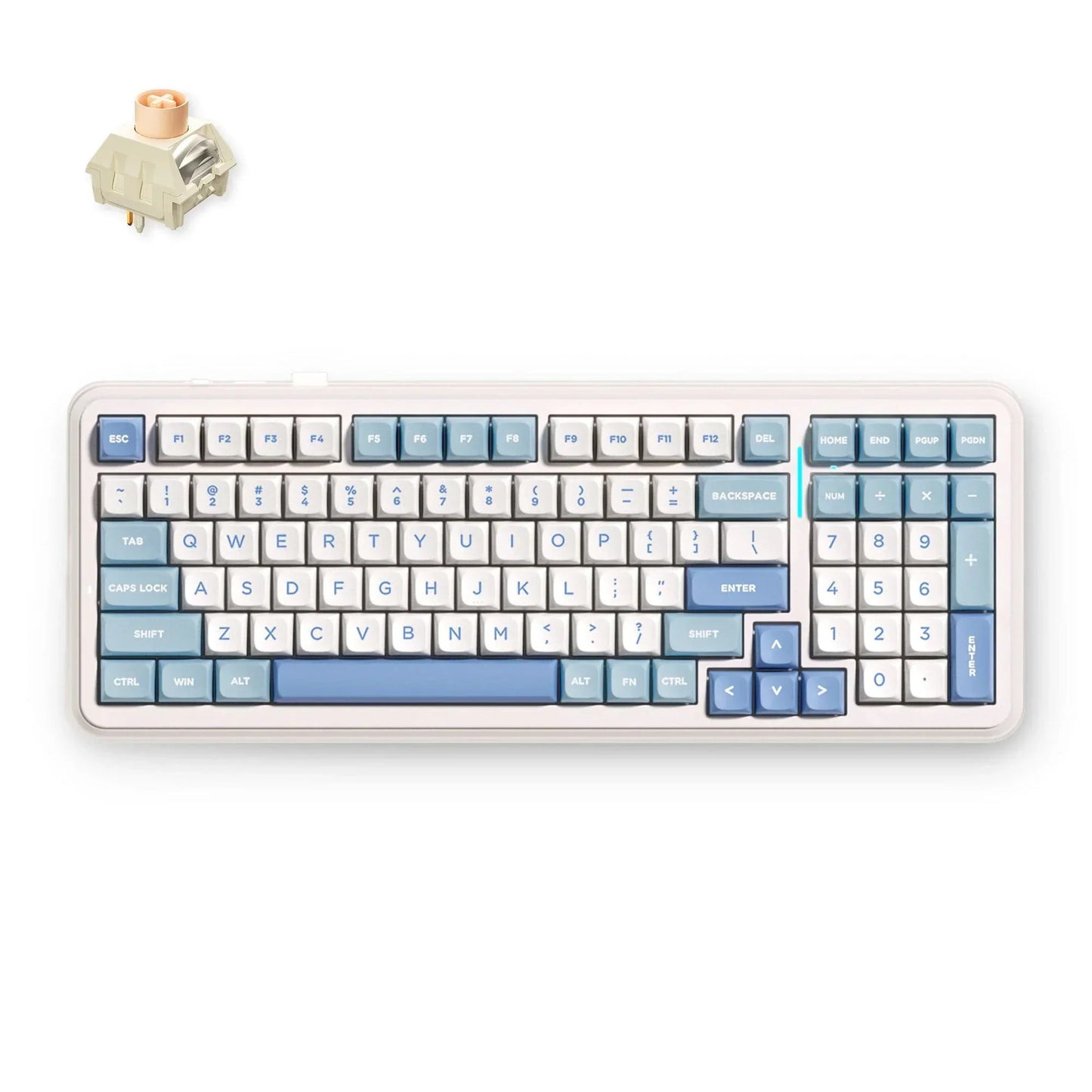 Mchose k99 v2 wireless meccanico blu, tastiera da gioco (layout americano)