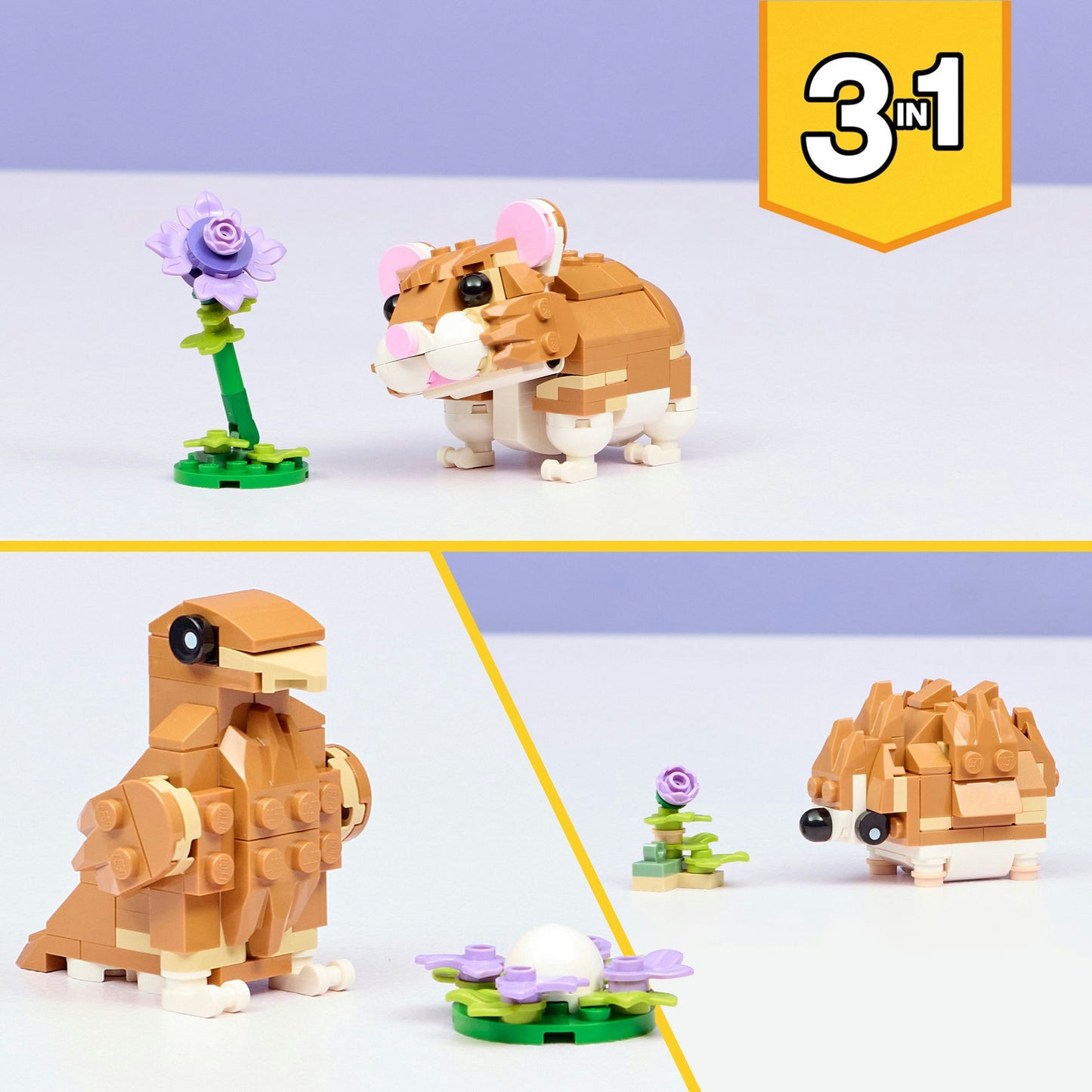 Lego 31376 Creator simpatico criceto con fiore | 2 pezzi
