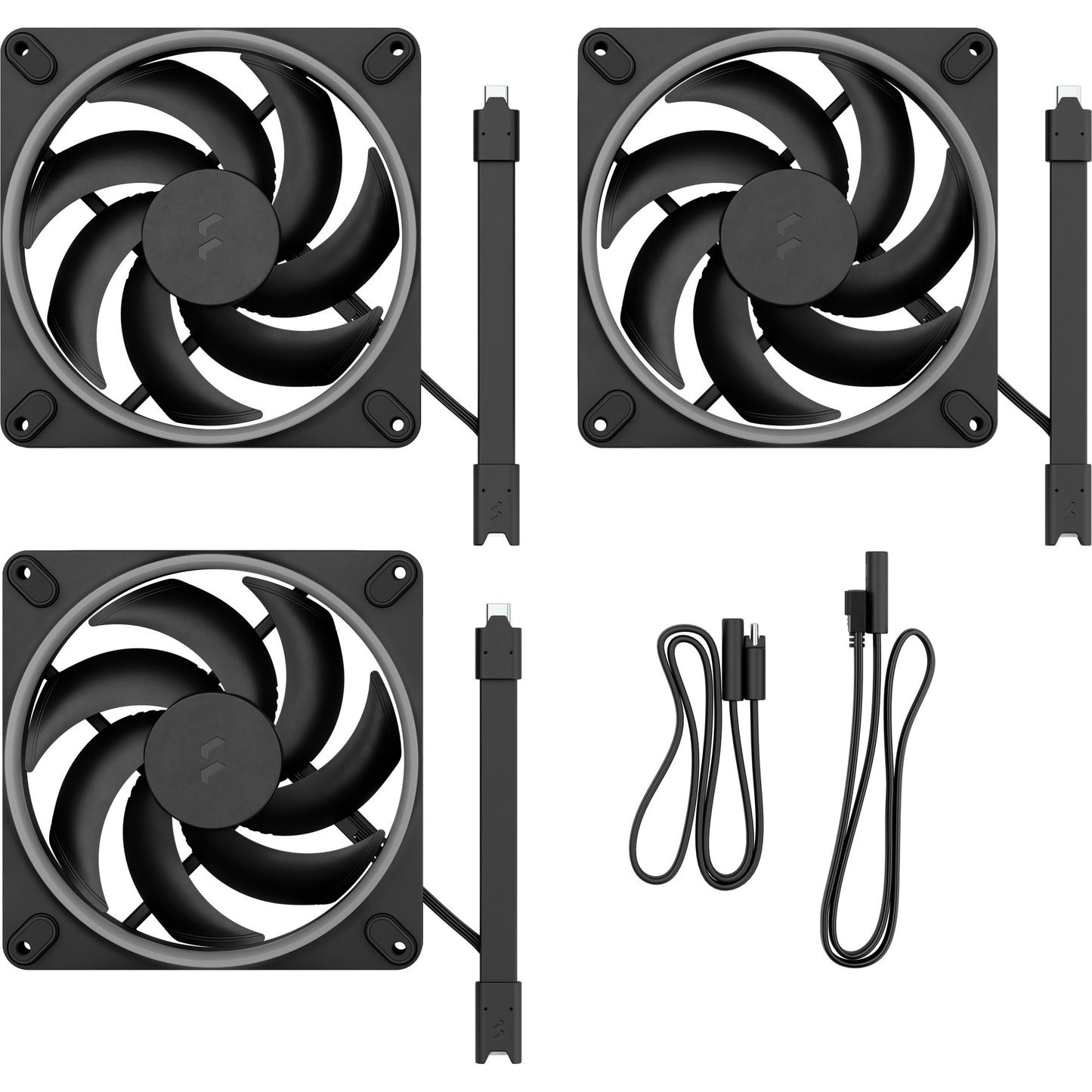 Fractal design impulse 14 ventiladores de caja rgb (negro, 3 piezas, 140 x 140 x 25 mm, pwm)