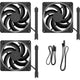 Fractal design momentum 14 ventole per case RGB (nero, 3 pezzi, 140 x 140 x 25 mm, pwm)
