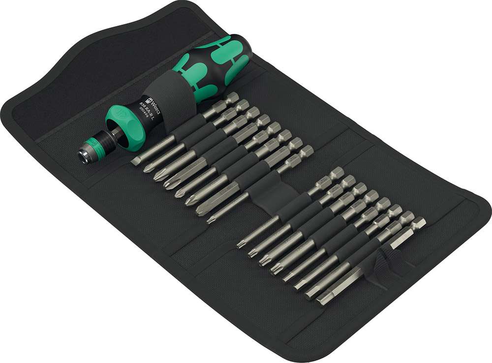 Wera Kraftform Kompakt 60 ra-r 1 con set di punte da 17 pezzi