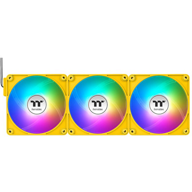 Thermaltake ct120 ex reverse argb sync ventola di raffreddamento per PC bumblebee (pacchetto da 3 ventole) ventole per case (giallo, 3 pezzi, 120 x 120 x 25 mm, pwm)