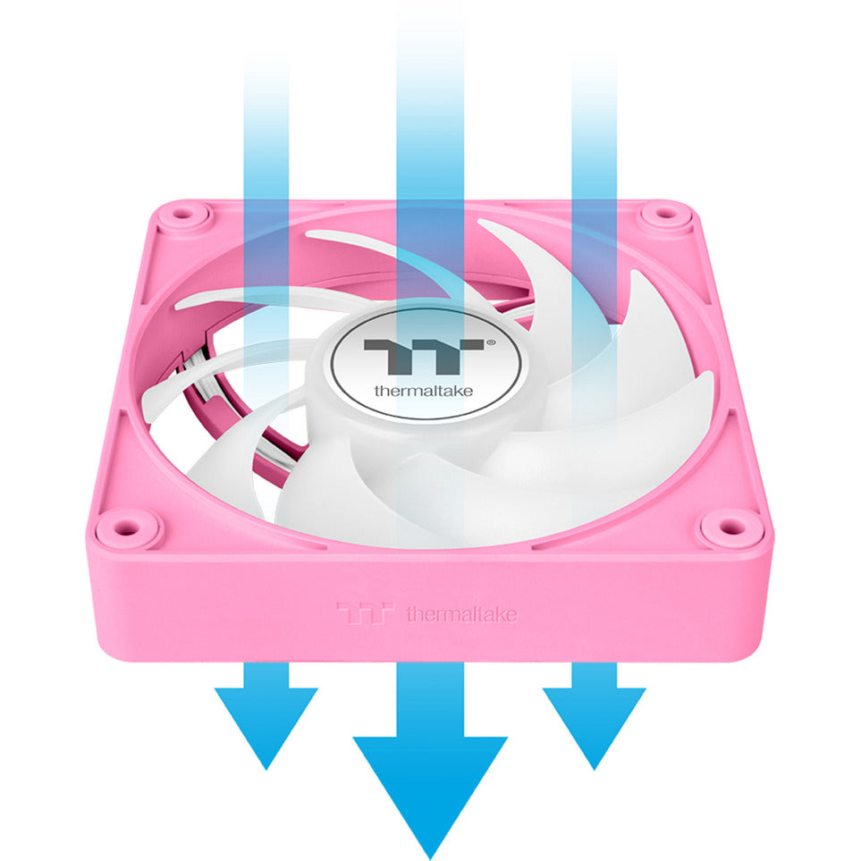 Thermaltake ct120 ex argb sync ventola di raffreddamento per PC rosa (pacchetto da 3 ventole) ventole per case (rosa, 3 pezzi, 120 x 120 x 25 mm, pwm)