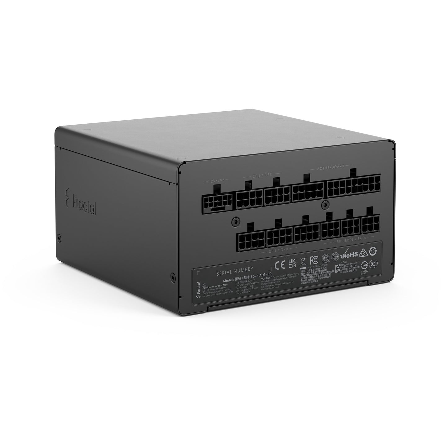 Fractal design ion gold 3 modulaire 1000 watt voeding (zwart, 1x 12v-2x6, 3x pcie)