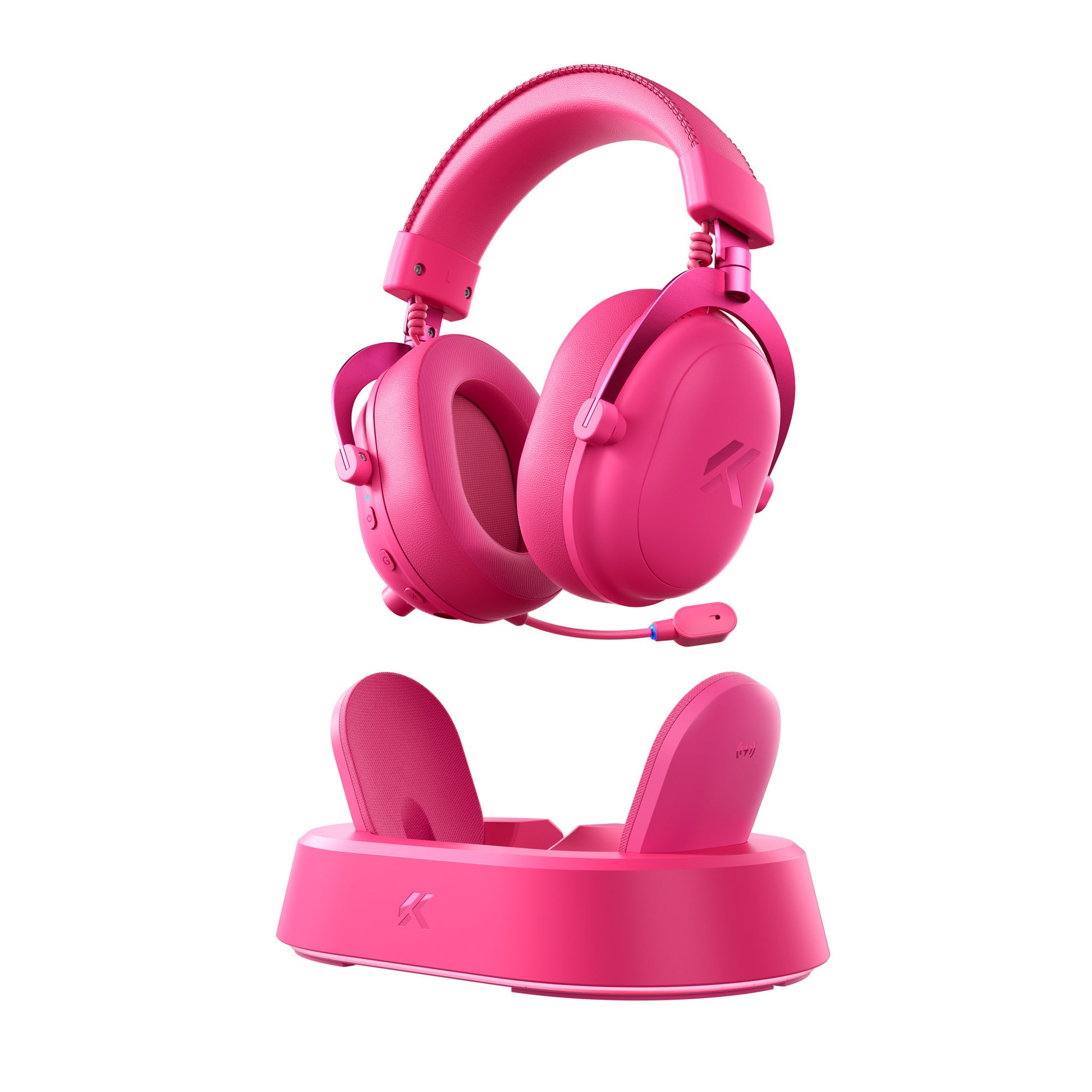 Mchose V9 Turbo+ Cuffie da gioco over-ear wireless magnetiche (Rosso, Nintendo Switch, Playstation 4, Playstation 5, Cellulare, PC, USB Bluetooth 2.4G)