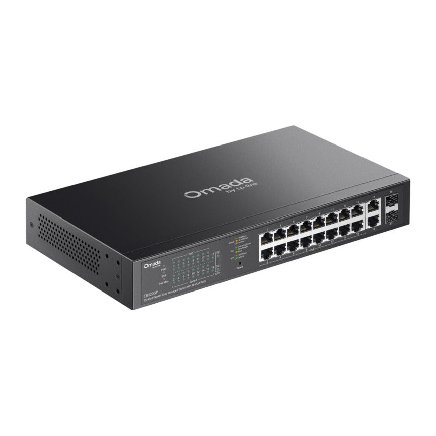 Tp-link omada es220gp switch gigabit easy Managed a 20 porte (nero, 16x poe+, 2x gigabit sfp)