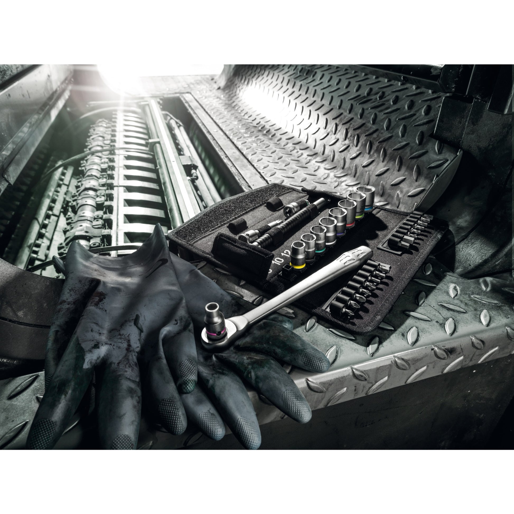 Wera 8100 sc 8 zyklop metal-ratelset omschakelbaar, 1 2 aandrijving gereedschapsset (28-delig)