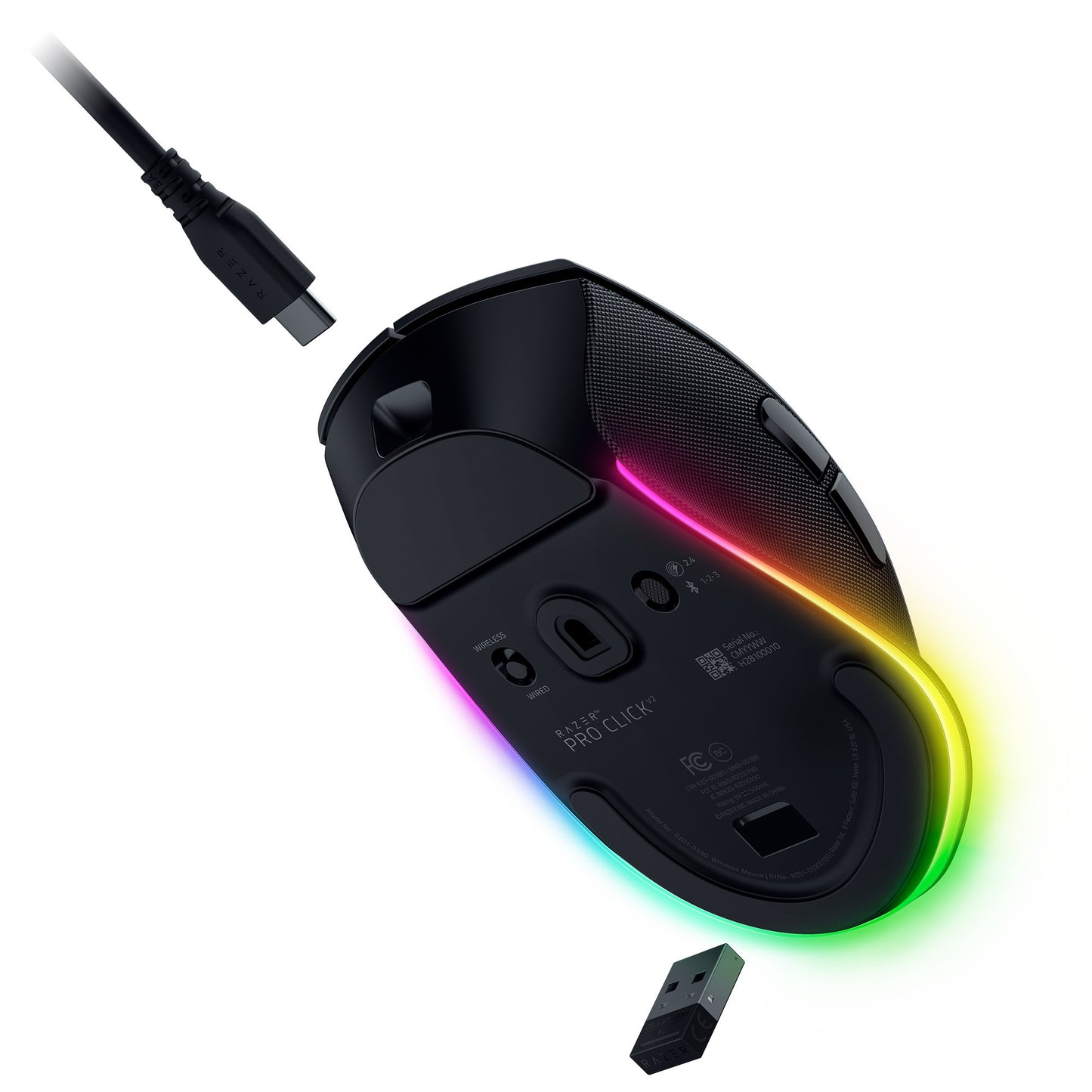 Ratón para juegos Razer pro click v2 (negro, hasta 30.000 ppp, USB-C Bluetooth 2,4 GHz)