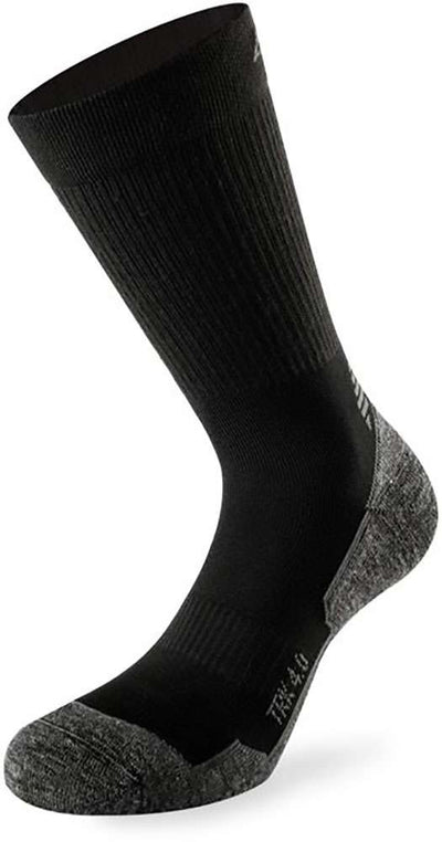 Lenz Wandelsokken Trekking 4.0 polypropyleen zwart grijs maat 35-38
