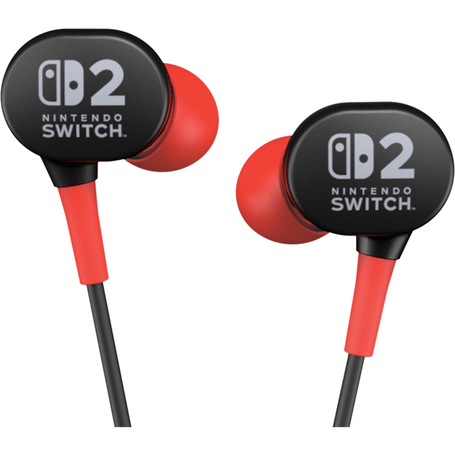 Powera wired earbuds for Nintendo Switch 2 in-ear (black red, Nintendo Switch 2, Nintendo Switch, Nintendo Switch - OLED model, Nintendo Switch Lite)