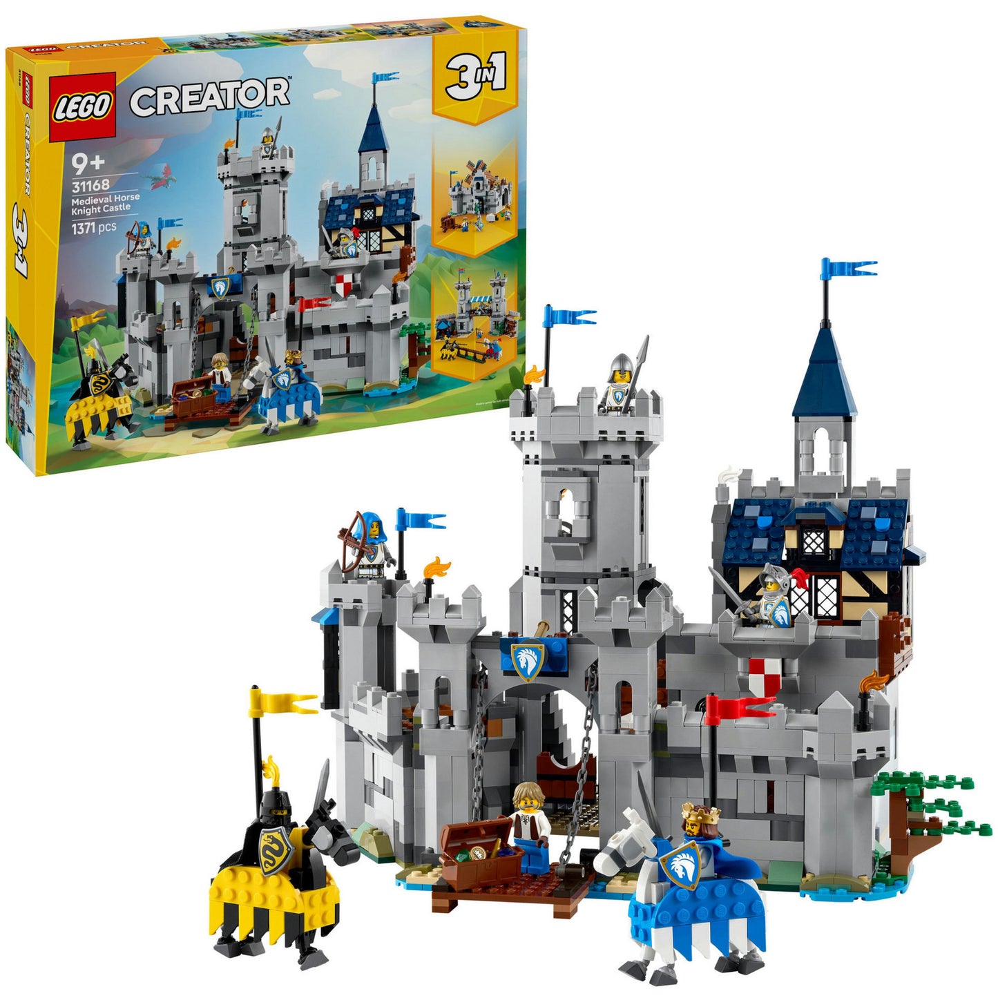 Lego creator 31168 middeleeuwse kasteel met ridders te paard