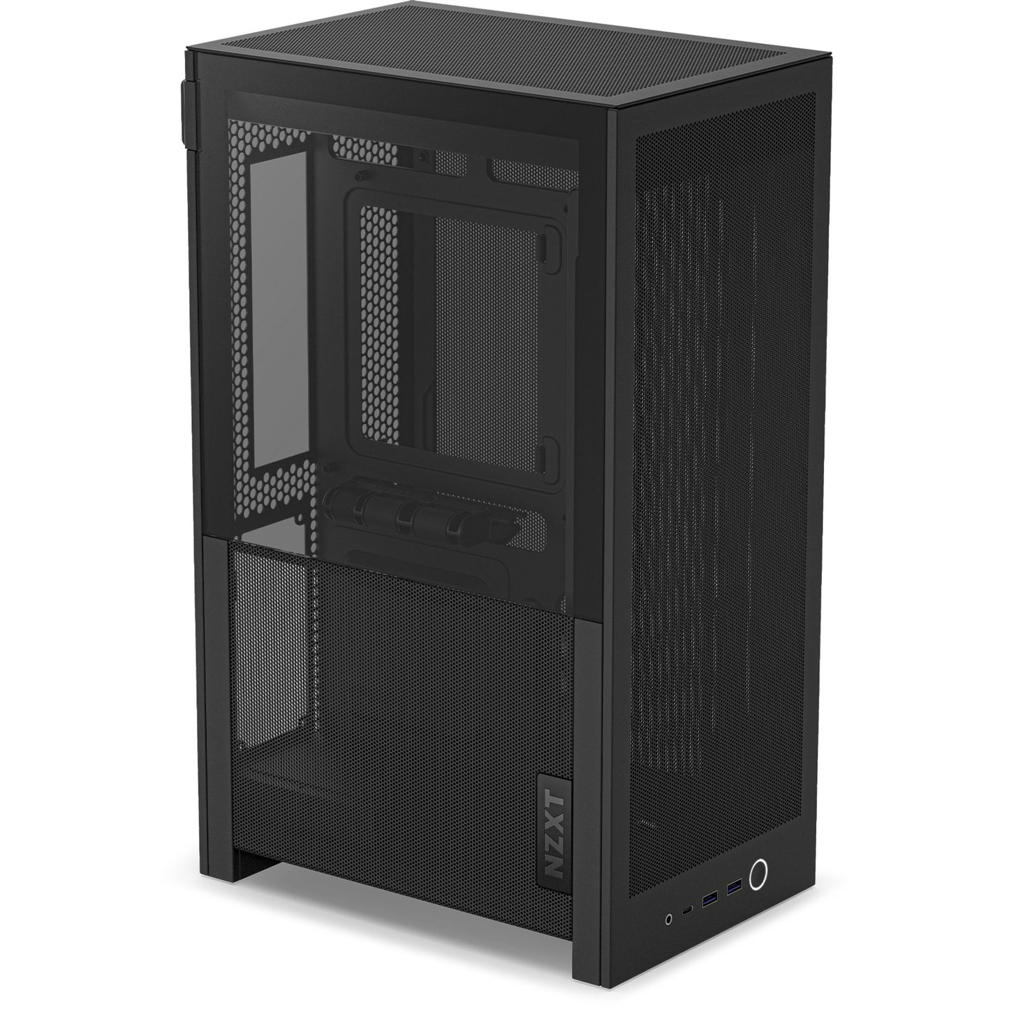 Nzxt h2 flow mini tower behuizing (zwart | 2x usb-a | 1x usb-c | tempered glass)