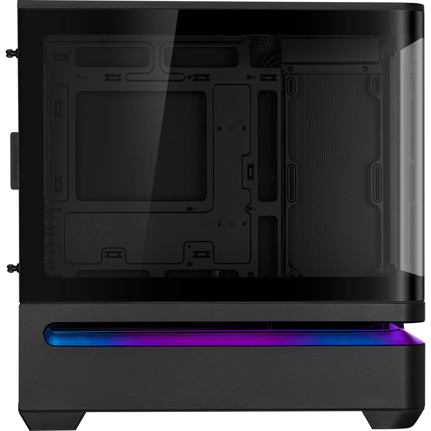 Custodia Midi Tower Asus Prime Ap202 (nero | 2x USB-A | 1x USB-C | RGB | vetro temperato)