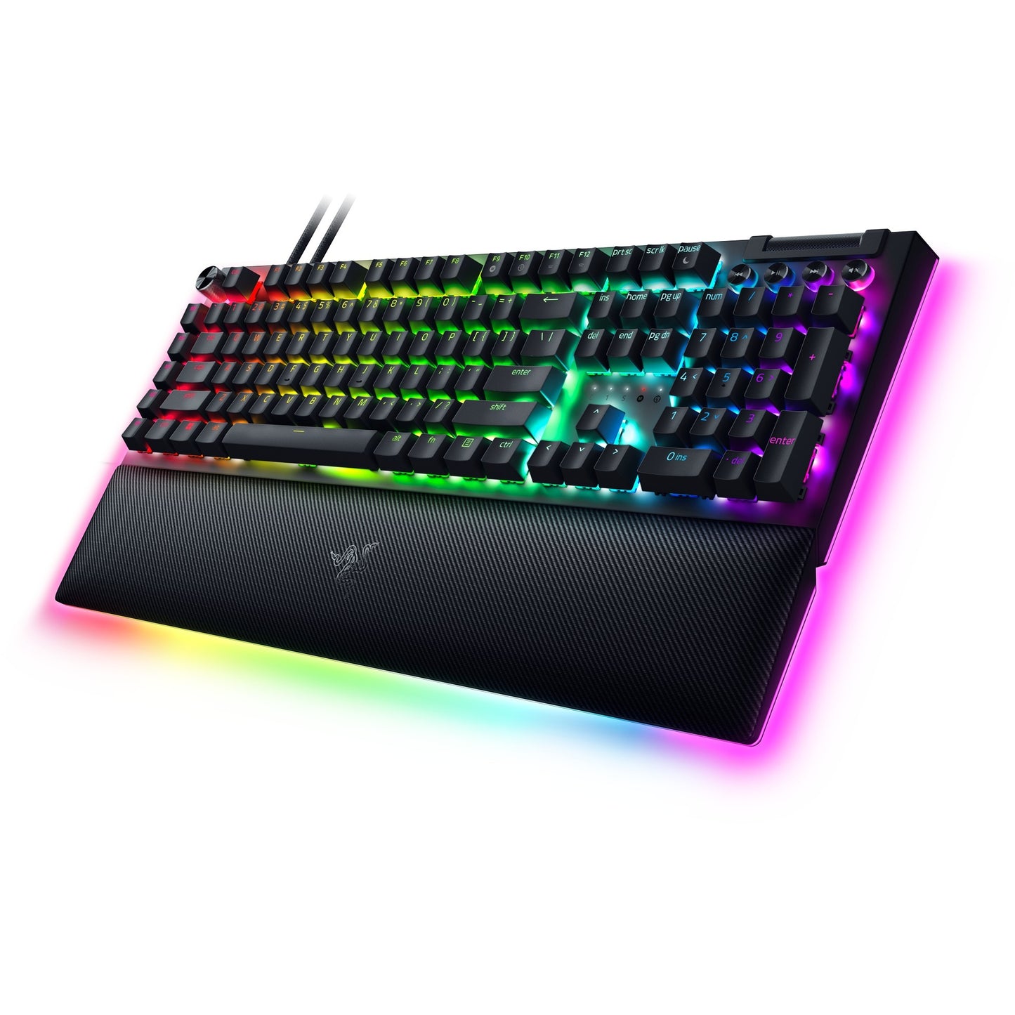 Razer blackwidow v4 pro rgb mechanisch gaming toetsenbord (zwart, us lay-out (qwerty), yellow, 100%)