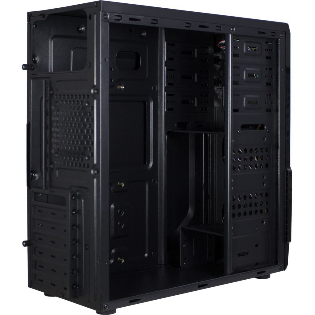 Inter-tech b-42 rgb midi tower behuizing (zwart | 3x usb-a | rgb | window)