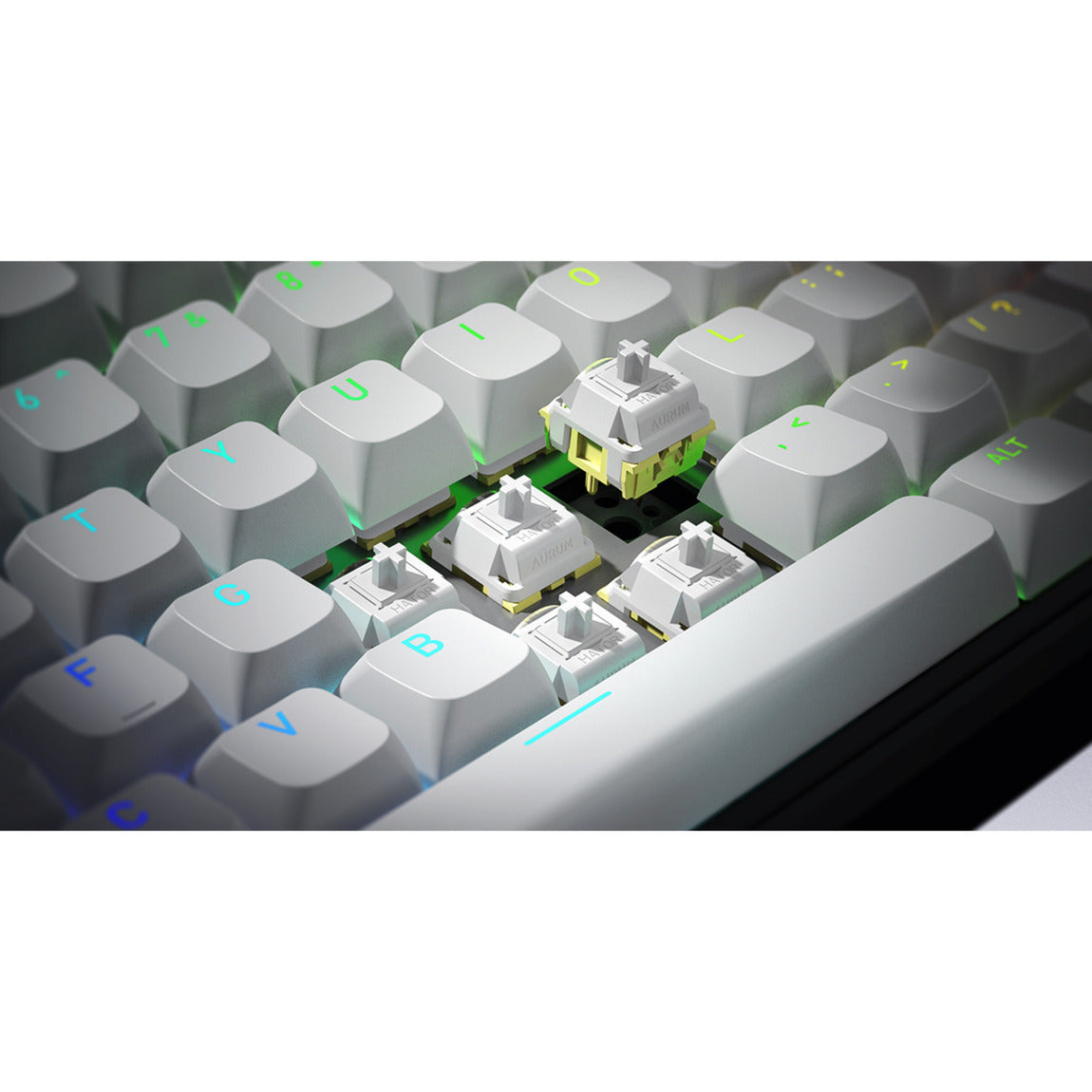 Hator rockfall 3 tkl inalámbrico, teclado para juegos (blanco, diseño estadounidense, hator aurum orange, rgb, teclas pbt, hotswap, bluetooth usb-c de 2,4 ghz)