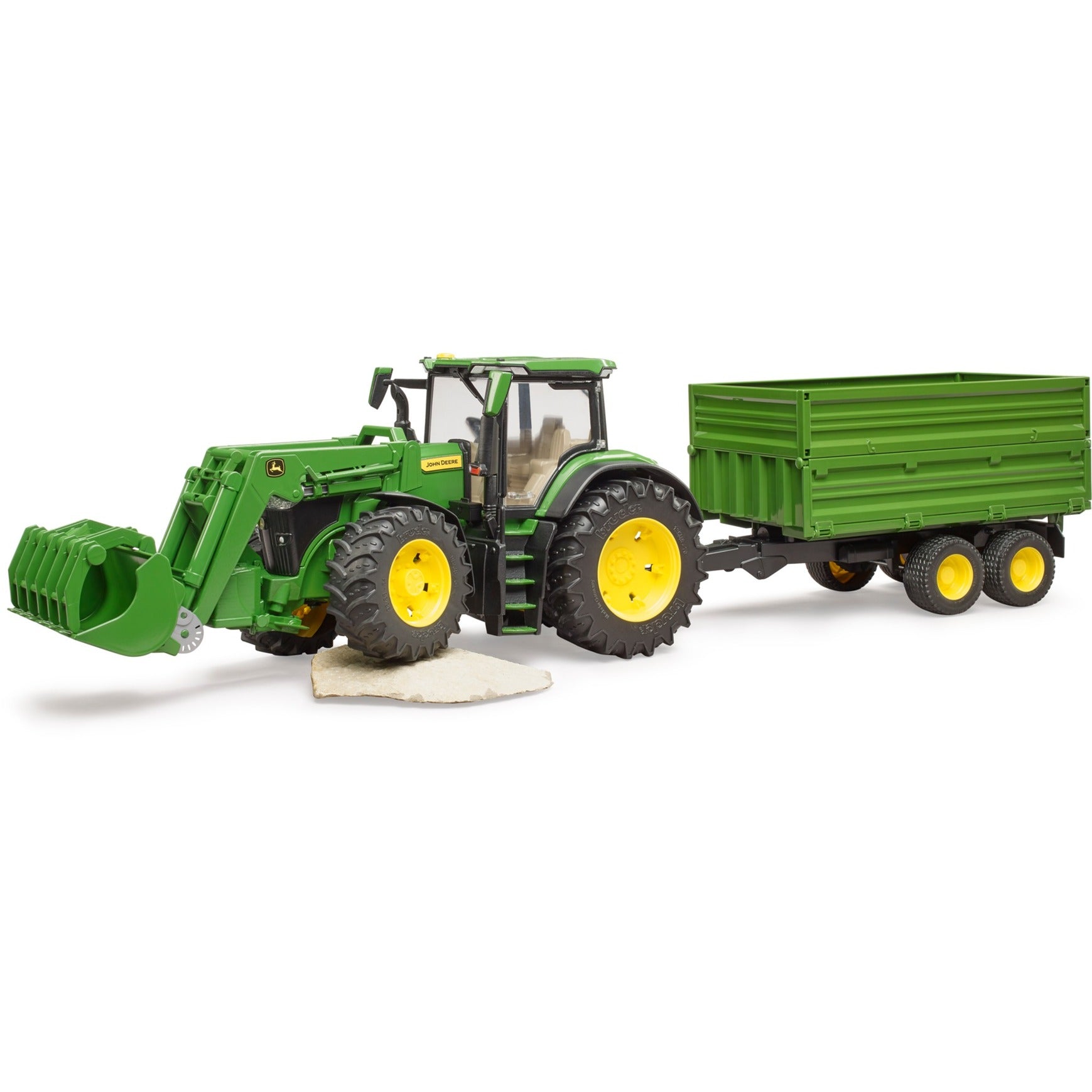 Bruder John Deere 7R 350 con caricatore anteriore e Transportaanha