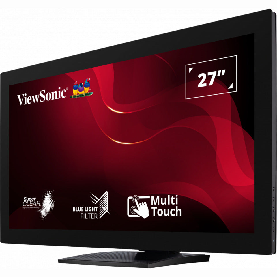 Monitor touch screen Viewsonic a 10 punti td2760 27 (nero, 1x HDMI, 1x porta display, VGA, USB-A, USB-B)