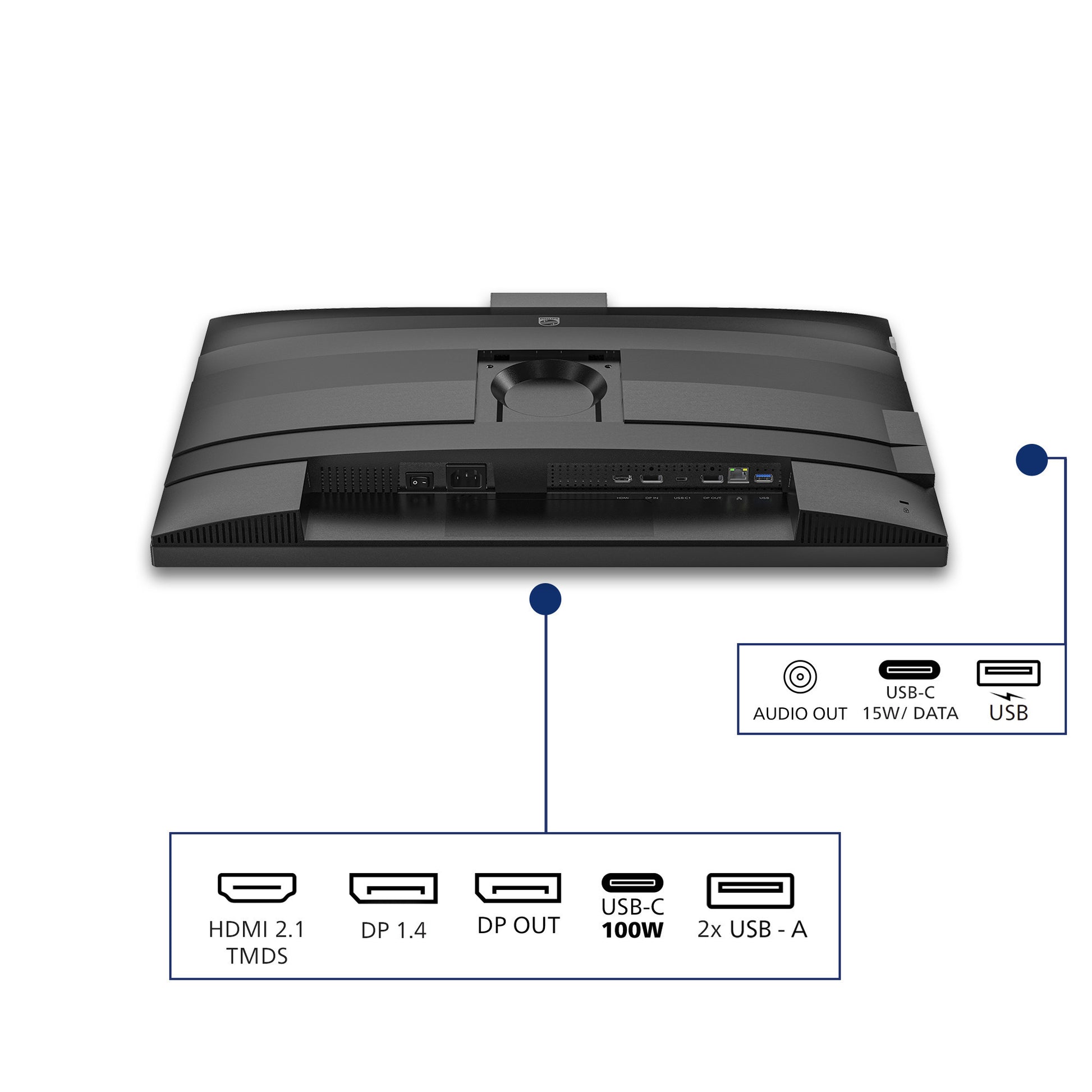 Monitor LED Philips 27b2u4601h 00 27 (nero argento, HDMI, porta display, USB-C, webcam, 120 Hz)