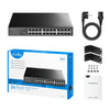 Conmutador metálico gigabit de 24 puertos Cudy (negro)