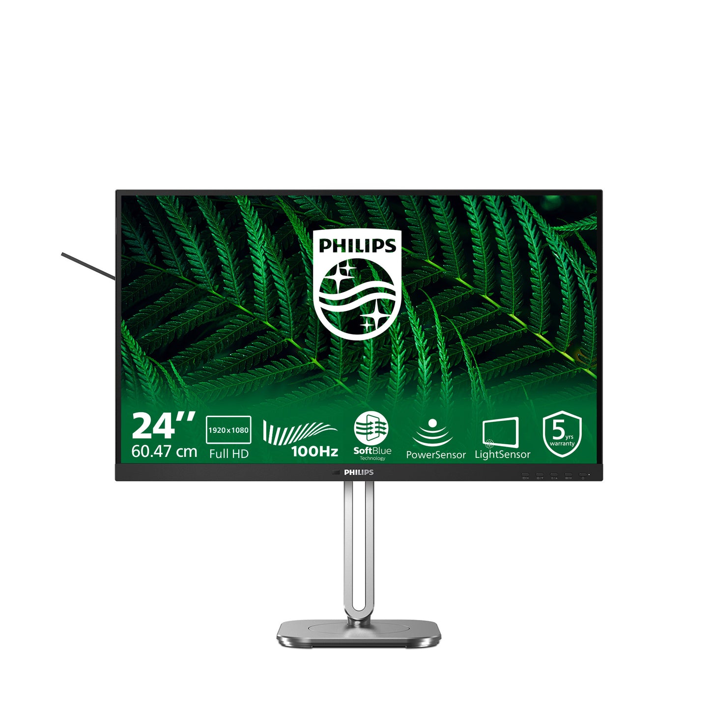 Monitor Philips 24b2g5200 23,8 (argento nero, VGA, HDMI, porta display, USB, audio, 100 Hz)