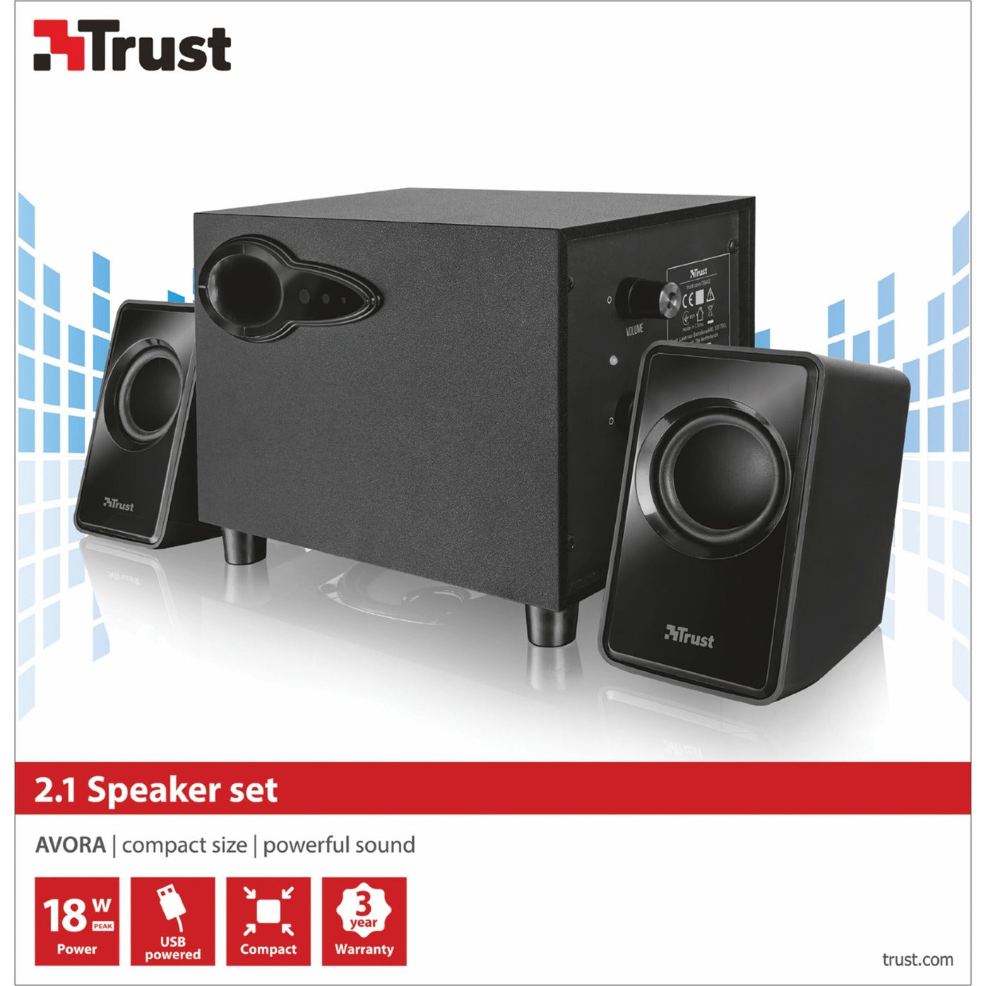 Fidati del set di altoparlanti del subwoofer Avora 2.1