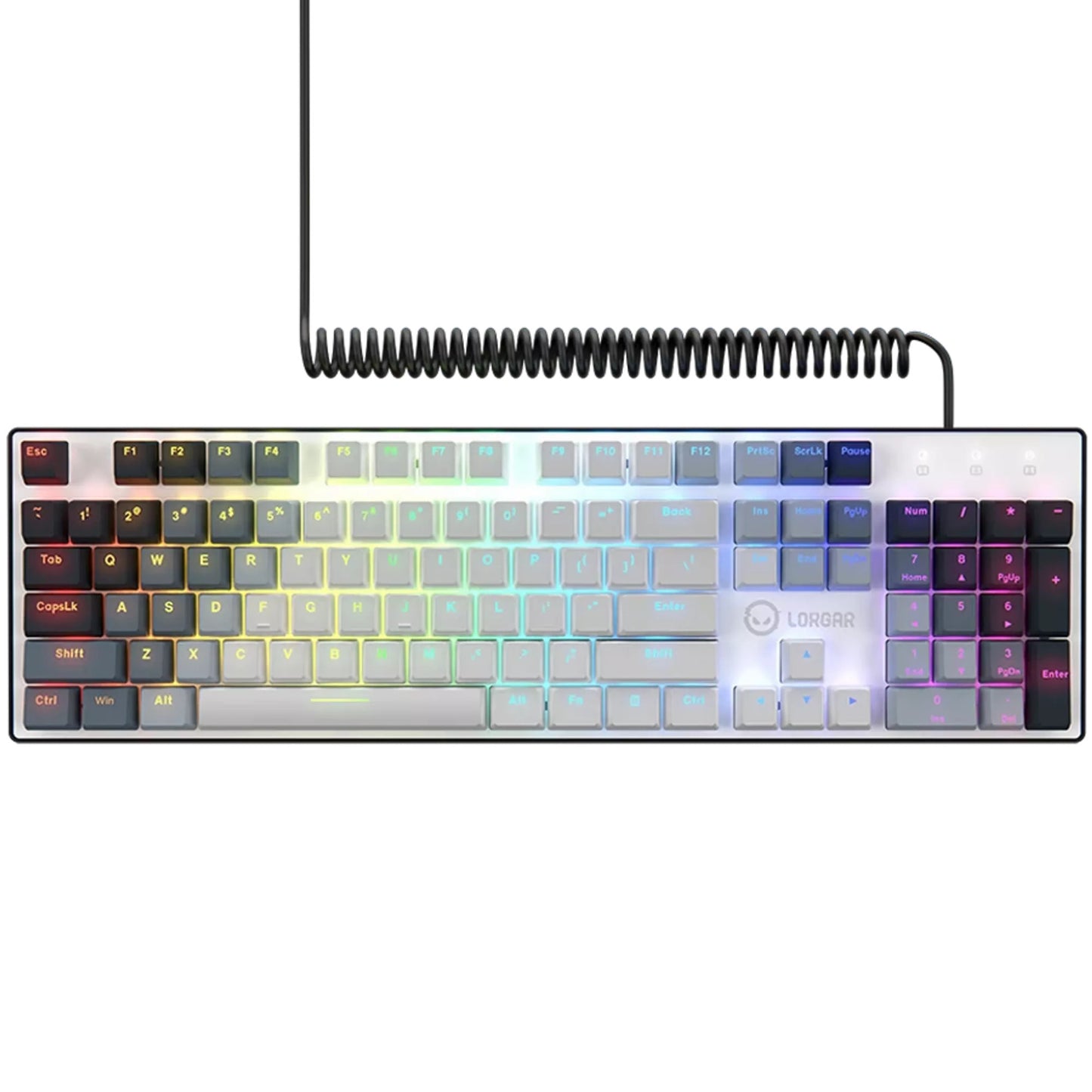 Lorgar azar 514, gaming toetsenbord (wit, us lay-out, logar dream, rgb)