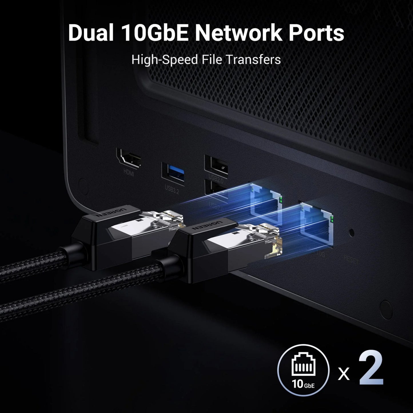 Ugreen nasync dxp8800 plus (grigio, WiFi, 2x 10GBE, HDMI, Thunderbolt 4 (40 GB s))