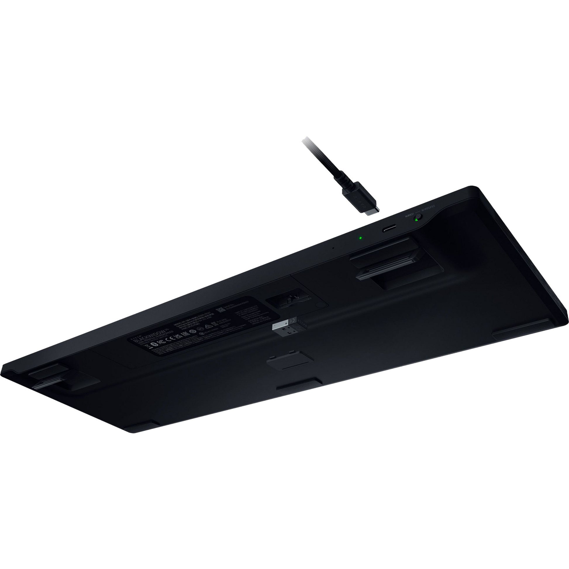 Tastiera da gioco meccanica Razer Blackwidow v4 Hyperspeed RGB a basso profilo (nera, layout USA (qwerty), gialla a basso profilo, 100%)
