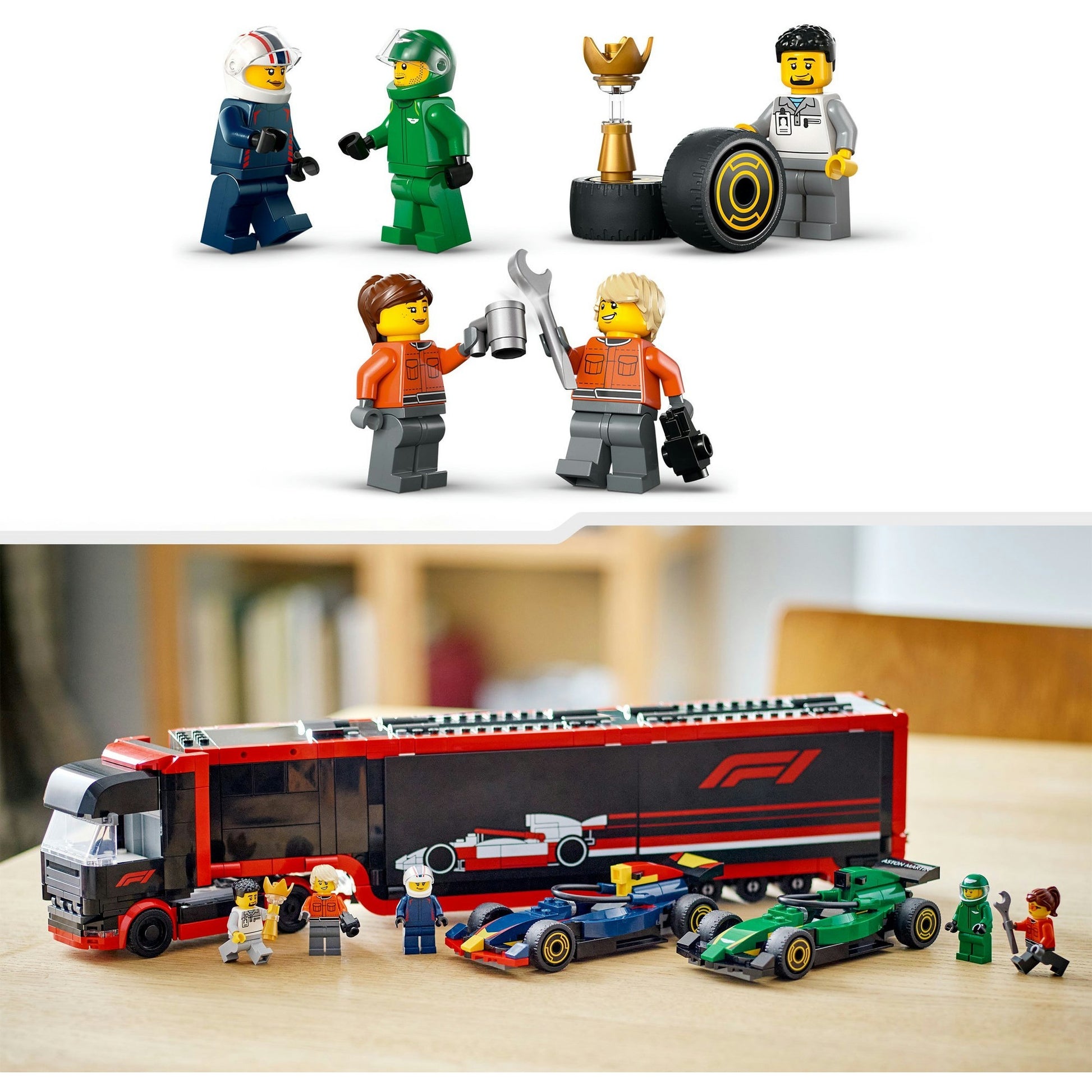 Lego Lego City 60445 F1 Truck con auto RB20 e AMR24 F1