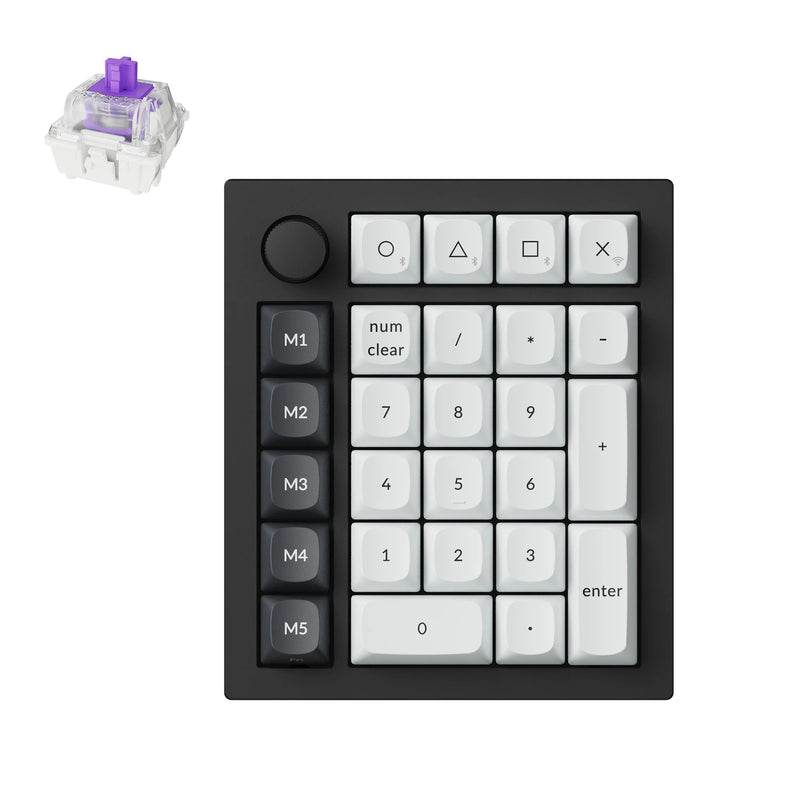 Keychron q0 he qmk teclado numérico inalámbrico personalizado teclado numérico mecánico rgb (negro, diseño estadounidense (qwerty), nebulosa magnética de doble riel gateron, intercambio en caliente, rgb, teclas pbt de doble disparo)