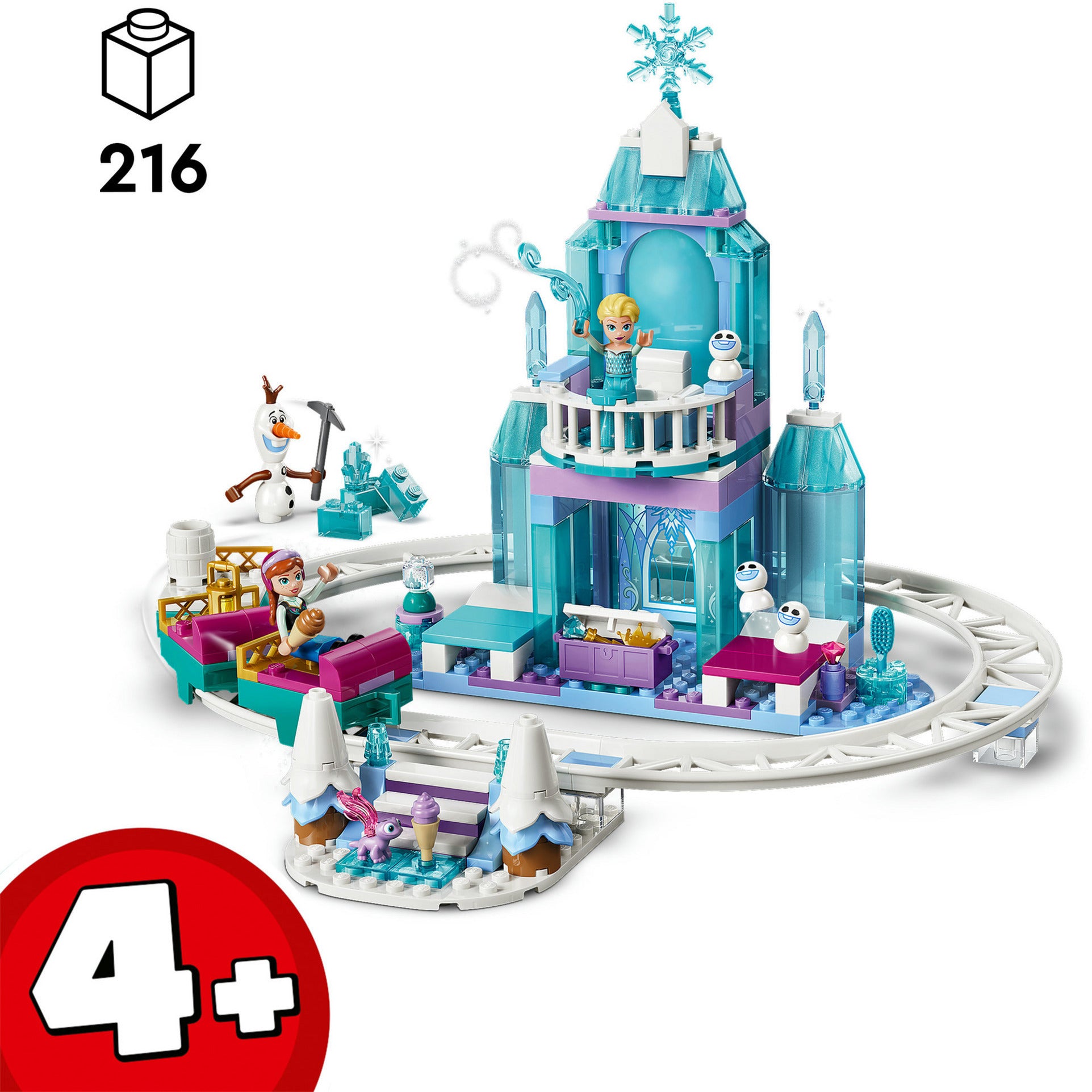 Lego Disney Princess 43281 Il castello di ghiaccio e la cavalcata sulla neve di Elsa