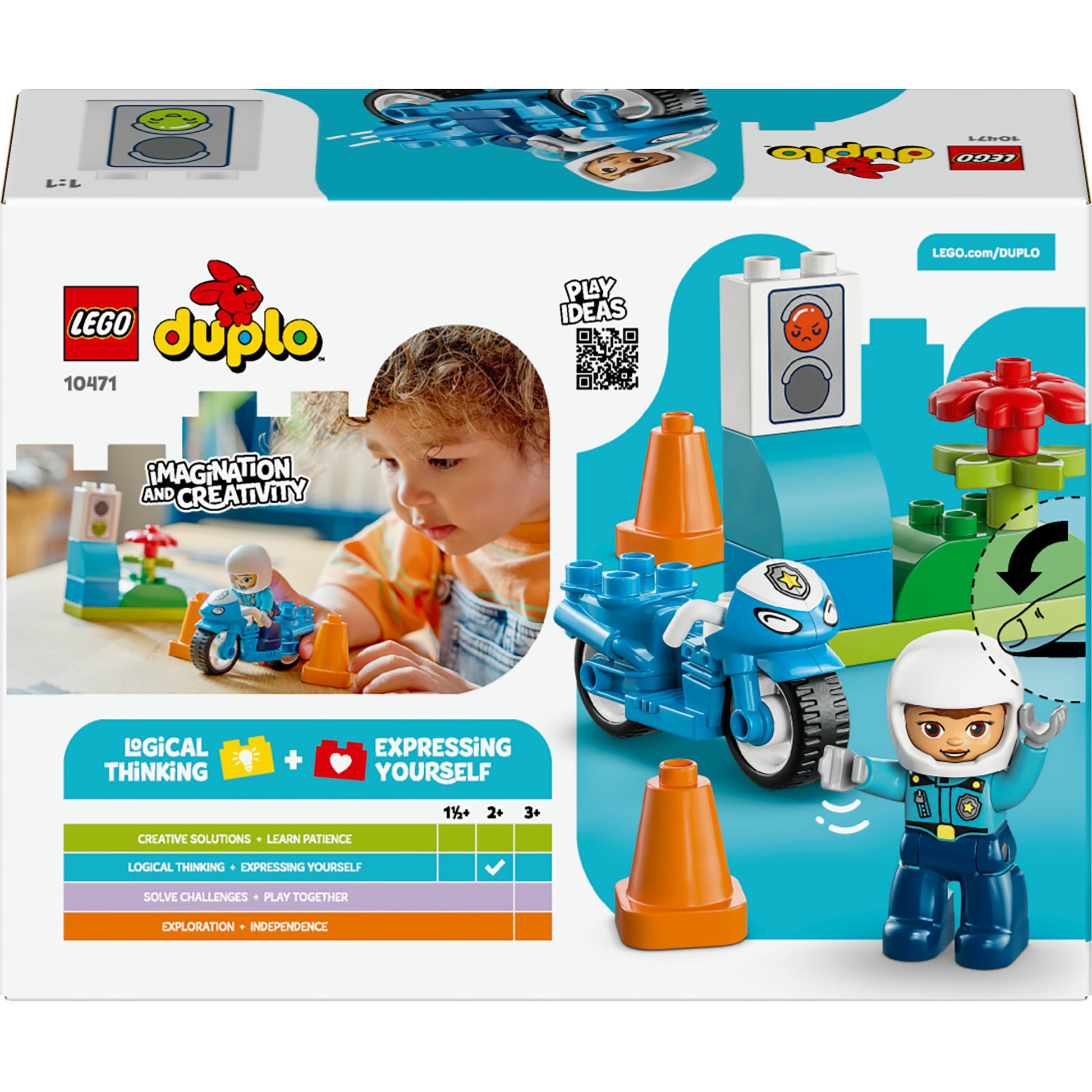 Lego 10471 Duplo Town Motocicletta Blu della Polizia | 2 pezzi