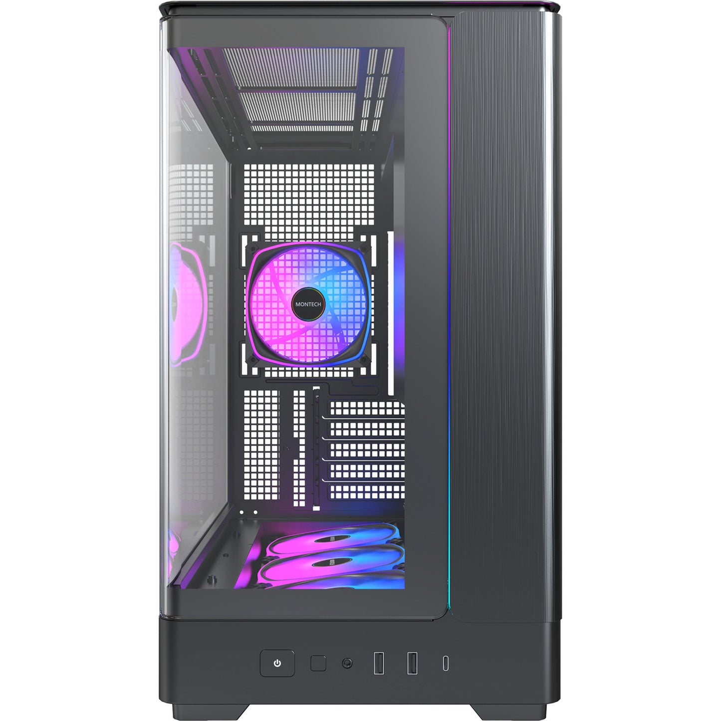 Carcasa torre midi montech king 15 pro (negro | 2x USB-A | 1x USB-C | RGB | ventana)