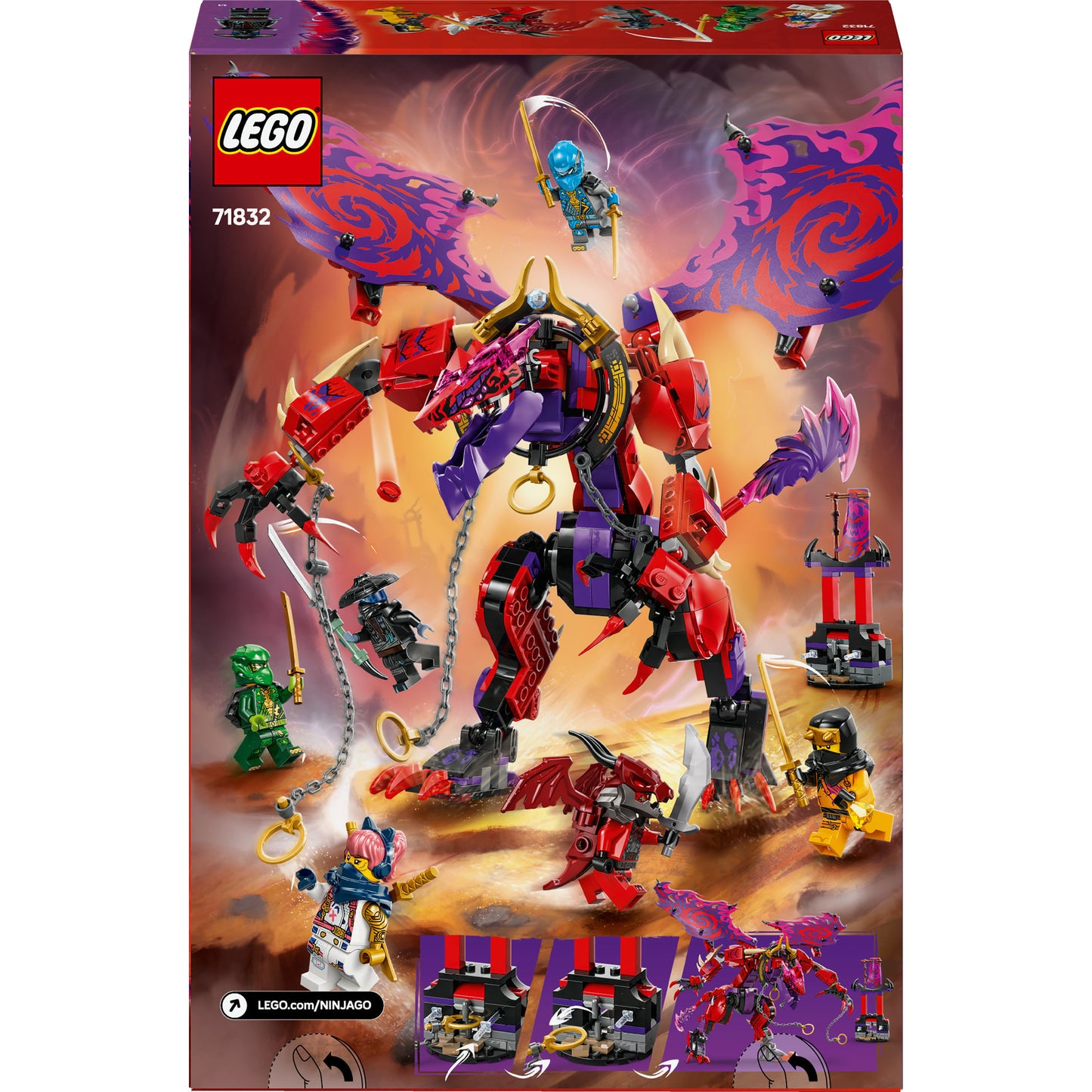 Lego ninjago - bliksemtand draak van chaos constructiespeelgoed (71832)