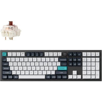 Keychron Q6 Max-M3 RGB mechanical keyboard (black, US layout (QWERTY), Gateron Jupiter Brown, 100%, RGB LEDs, KSA double-shot PBT, hot swap, knob, 2.4GHz | Bluetooth 5.1 | USB-C)