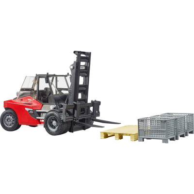 Bruder Linde HT160s FORKLIFT con pallet e 3 gabbie da pallet