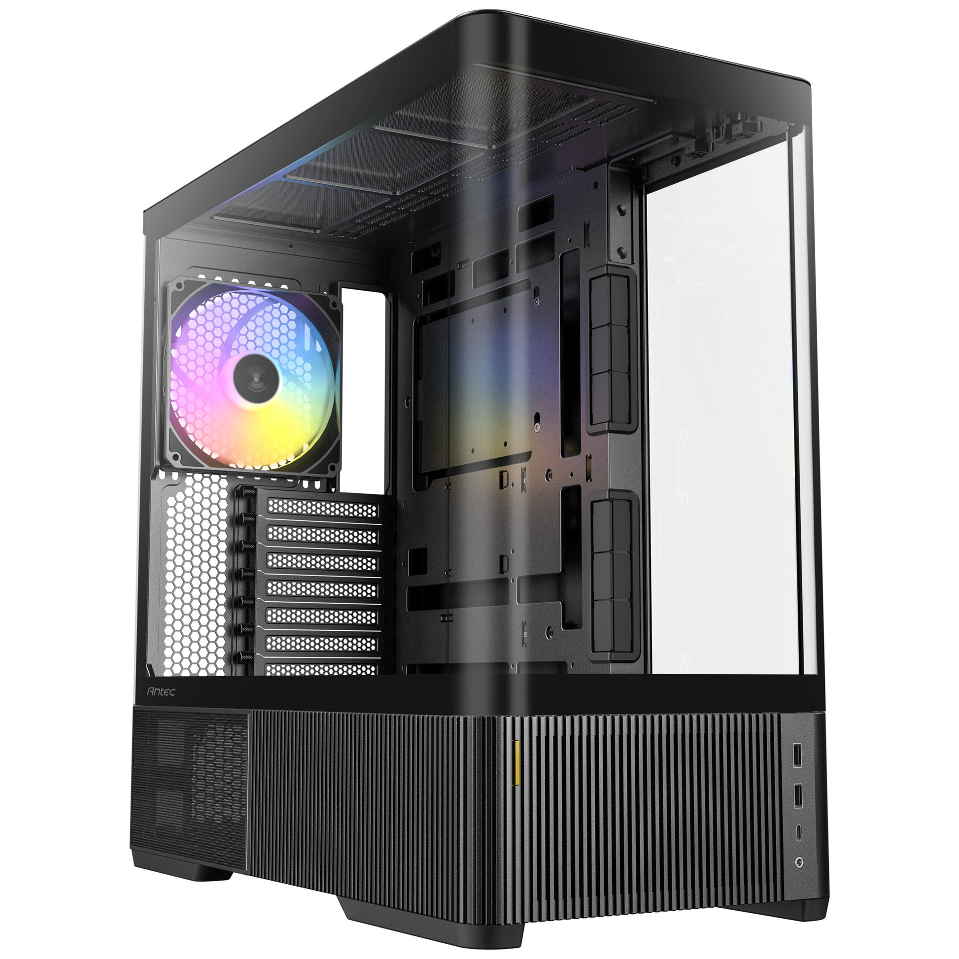 Carcasa torre midi Antec c6 curve argb (negro | 2x USB-A | 1x USB-C | vidrio templado)