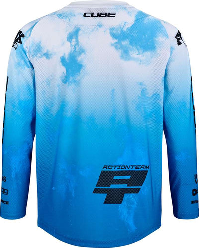 Cube rookie x action team - maillot mtb de manga larga para niños