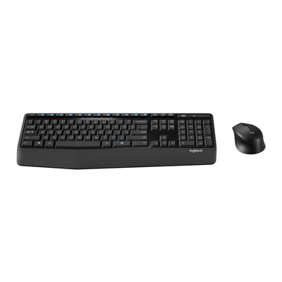 Set desktop combinato tastiera e mouse wireless Logitech mk345 comfort (nero, layout internazionale USA (qwerty), 100%)