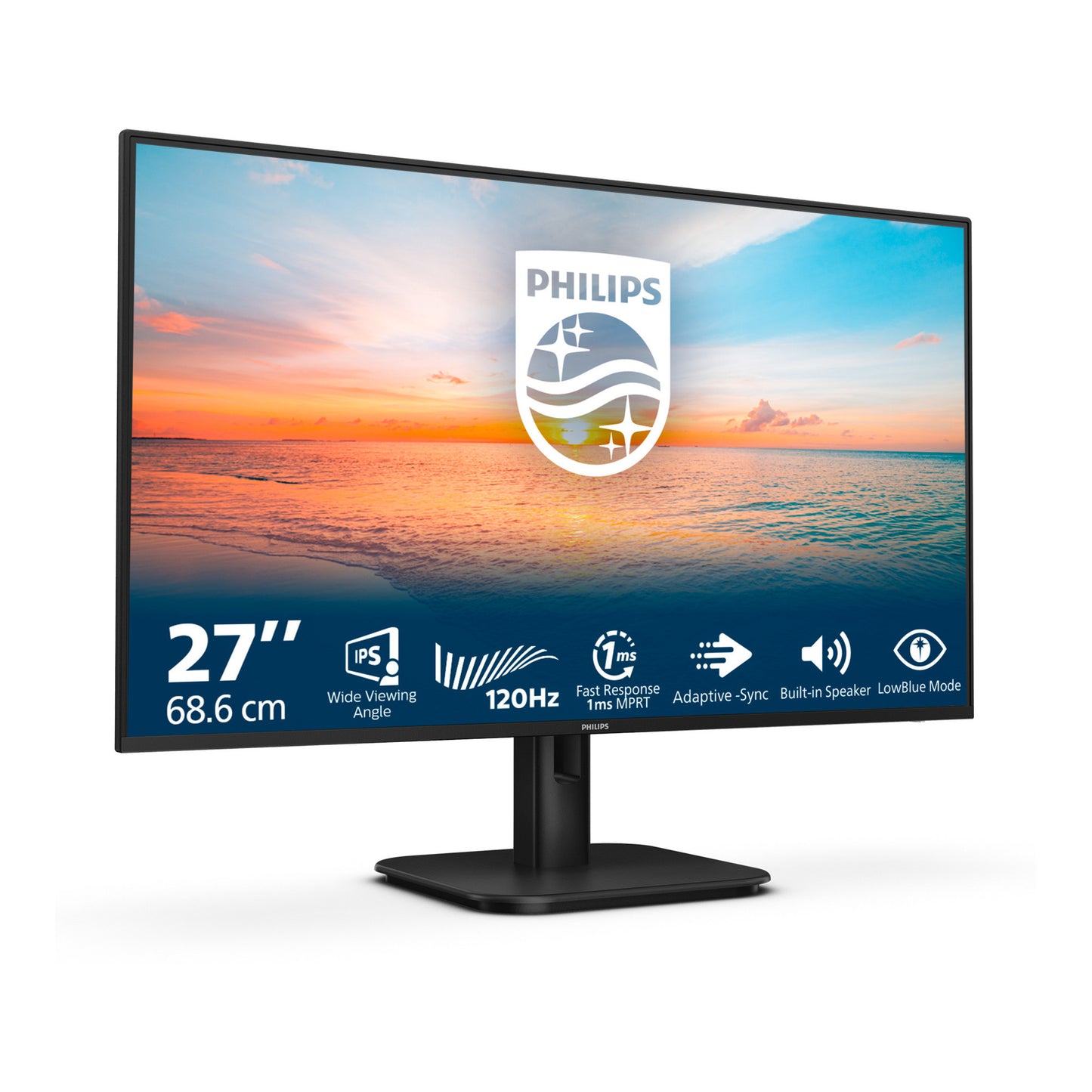 Monitor Philips 27e1n1200a 00 27 (nero, VGA, HDMI, porta display, audio, 120 Hz)