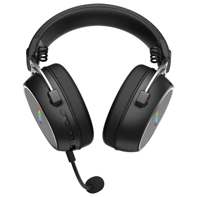 Hator hypergang 3 wireless over-ear gaming headset (zwart, rgb, 2.4ghz bluetooth usb)