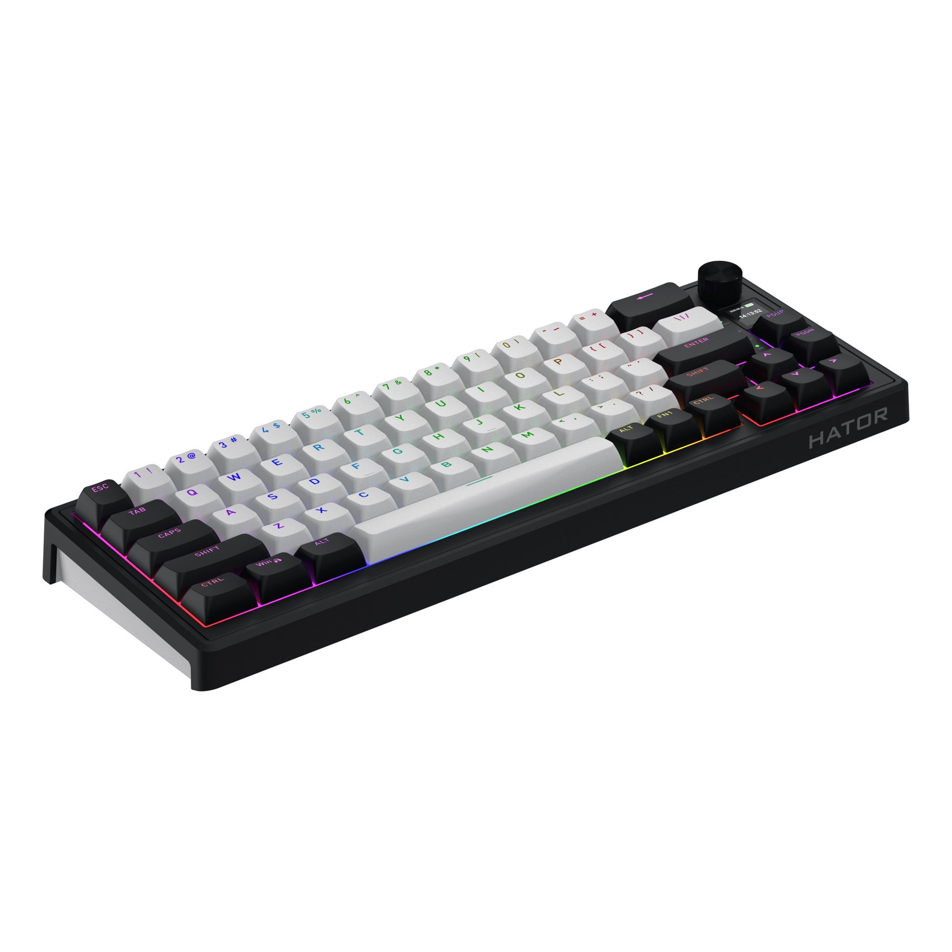 Hator skyfall mag ultima 8k wireless rgb mechanisch gaming toetsenbord (zwart, us lay-out (qwerty), hator aurum ice, 65%, rgb, double-shot pbt, hot-swap, 2.4ghz | bluetooth | usb-c)