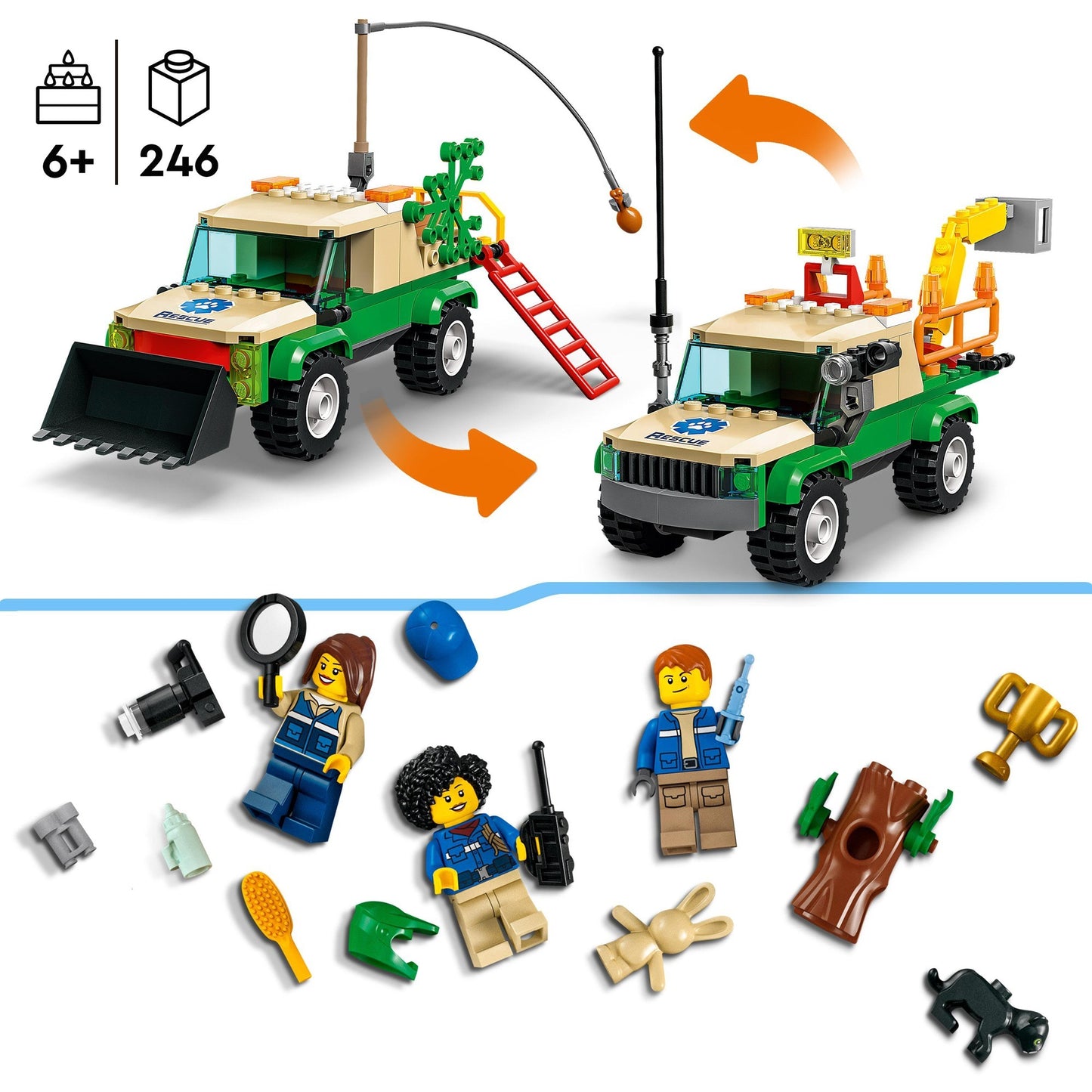 Lego City - Juguete de construcción para misiones de rescate de animales salvajes (60353)