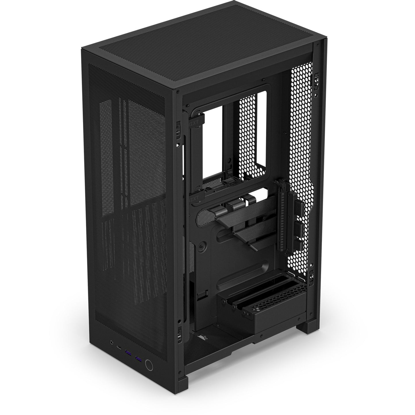 Nzxt h2 flow mini tower behuizing (zwart | 2x usb-a | 1x usb-c | tempered glass)