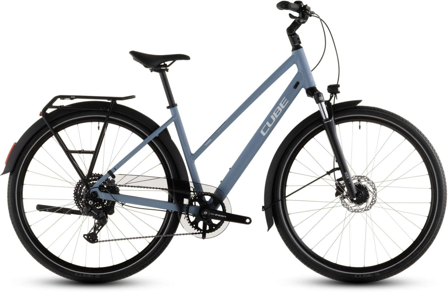 Cubo recorriendo un trapecio bluebird'n'grey